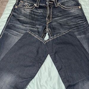 True Religion Men's Faded Indigo Straight Jeans